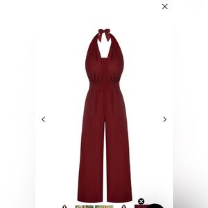 New never worn Belle Poque red jumpsuit with built in bra and pockets